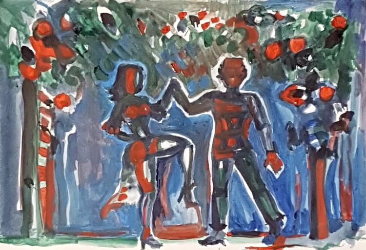 Illustration Dancers in the garden