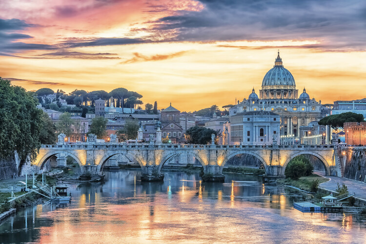Obraz na plátně Sunset in Rome
