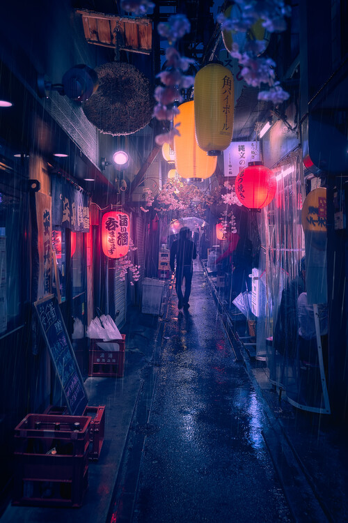 Fotografie Tokyo Blue Rain, Javier de la, 26.7x40 cm