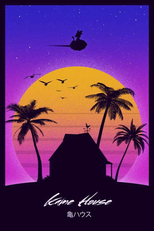 Art Poster Sunset Kame House