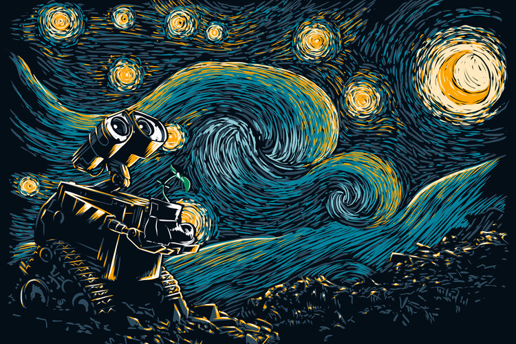 Művészi plakát Starry Robot