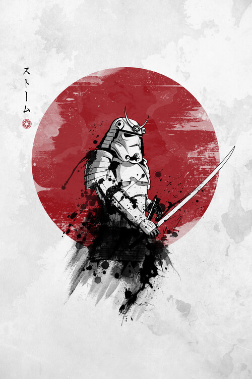 Konsttryck Storm samurai
