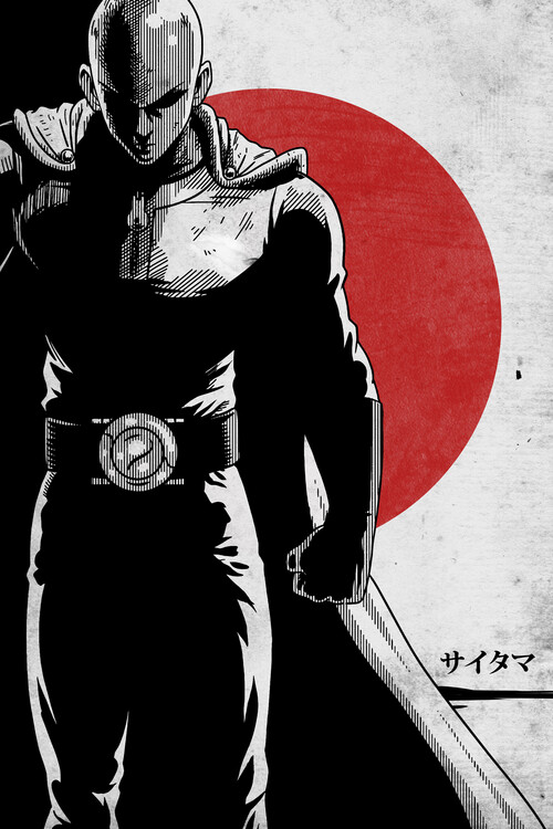 Poster Retrato Pôster Saitama One Punch Man em