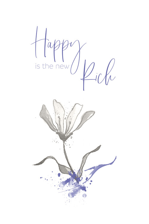 Ilustração Happy is the new rich - Japandi Style