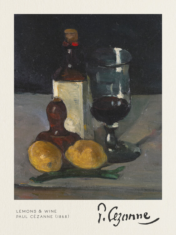 Fine Art Print Lemons & Wine - Paul Cézanne