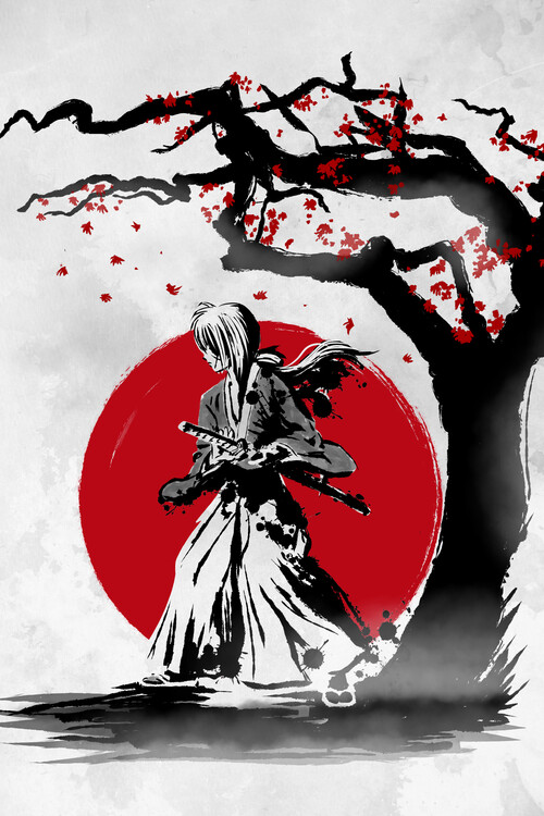 Rurouni Kenshin Samurai X' Poster, picture, metal print, paint by  Silhouette Anime Art