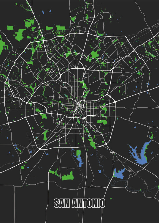 Mappa City map San Antonio, USA