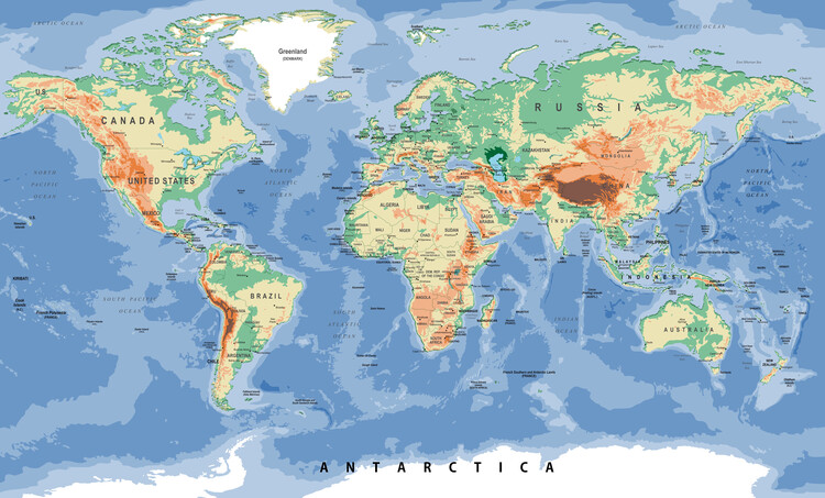 Colorful Political Map Of The World Térképe