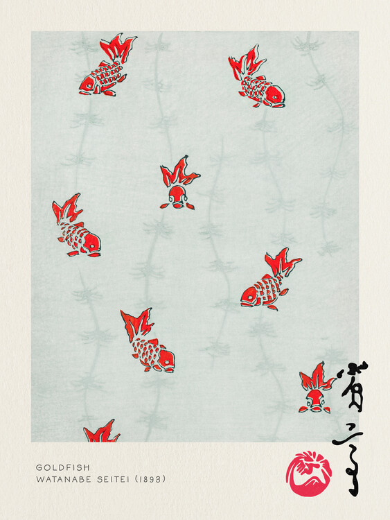 Reprodução do quadro Goldfish - Watanabe Seitei