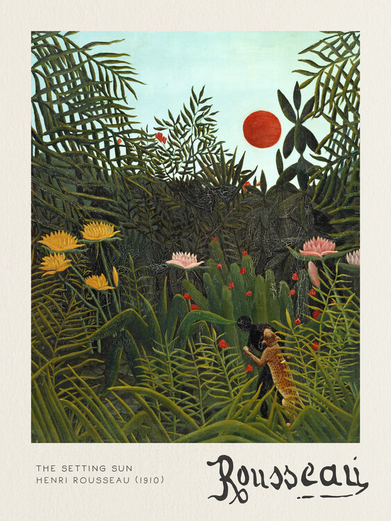 Canvas Print The Setting Sun - Henri Rousseau