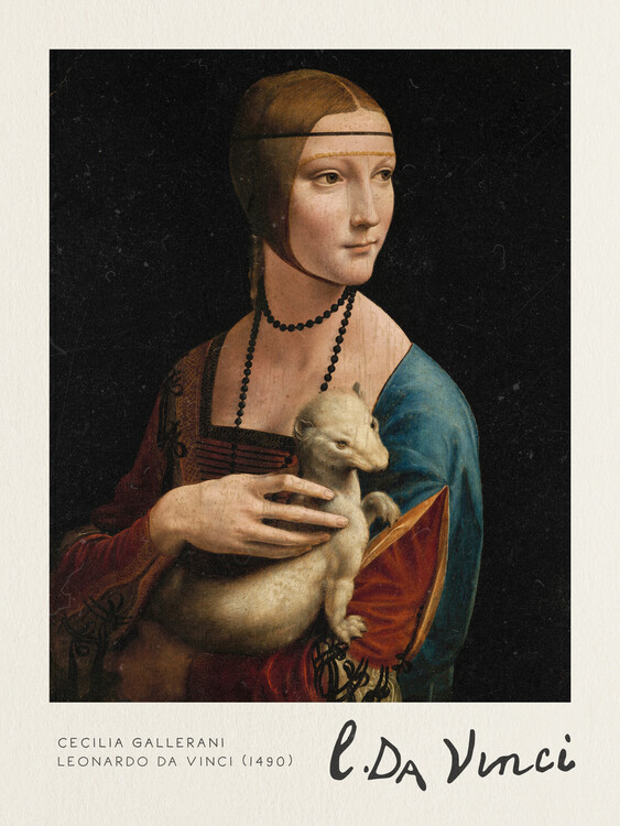 Obrazová reprodukce Cecilia Gallerani (The Lady with an Ermine) - Leonardo Da Vinci, 30x40 cm