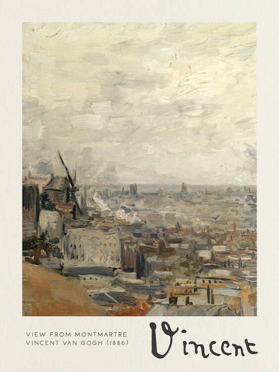 Kunstdruk View from Montmartre - Vincent van Gogh