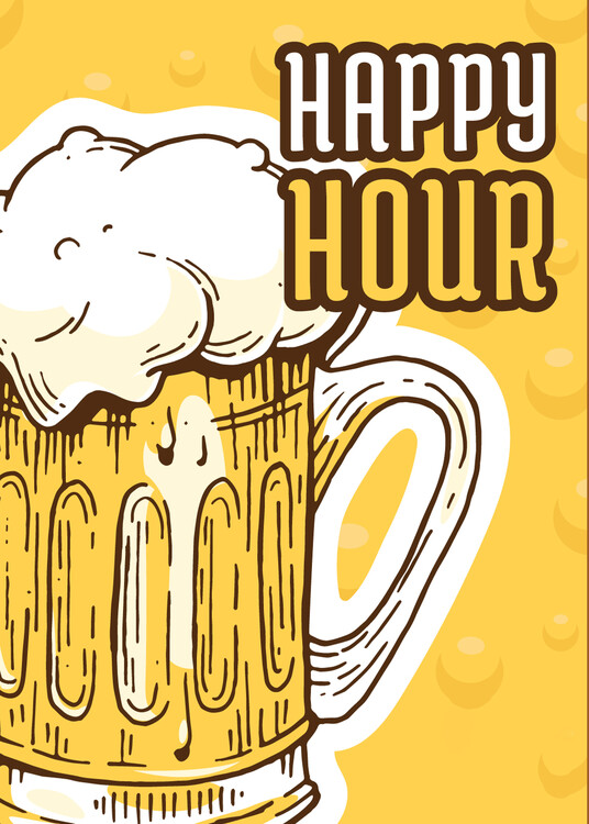 Illustration Beer Happy Hour - Bar Club