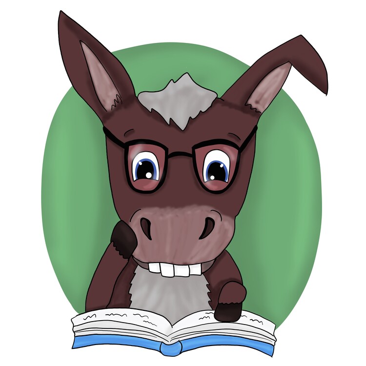 Illustration Reading donkey