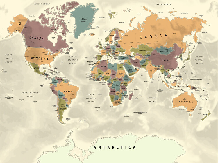 Wallpaper Mural World Map