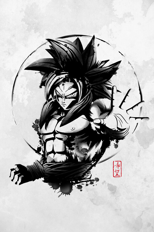 Arte de parede em tela estilo nórdico Dragon Ball Z Goku Anime