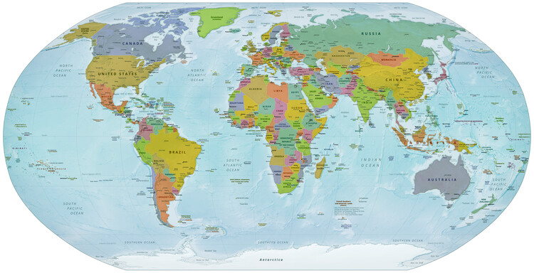Zemljevid Political World Map