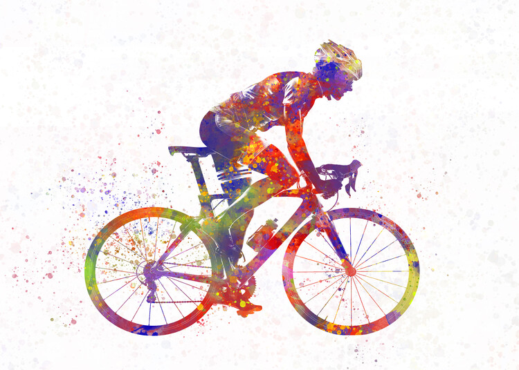Ilustrácia Watercolor cycling racer