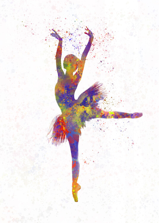Art Poster Watercolor classical ballet dancer