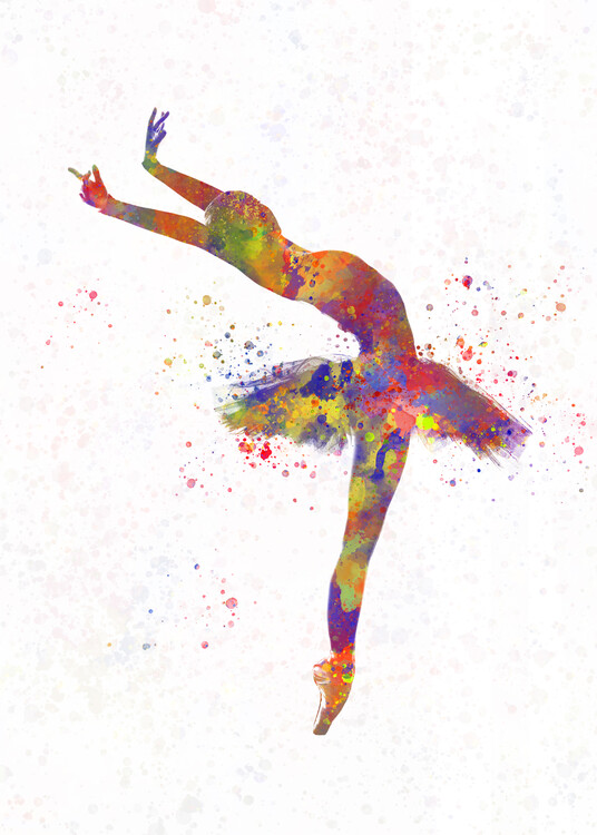 Umetniški tisk Watercolor classical ballet dancer