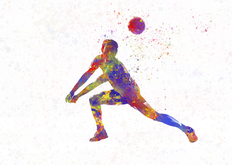 Wall Art Print | Watercolor volleyball player | Europosters