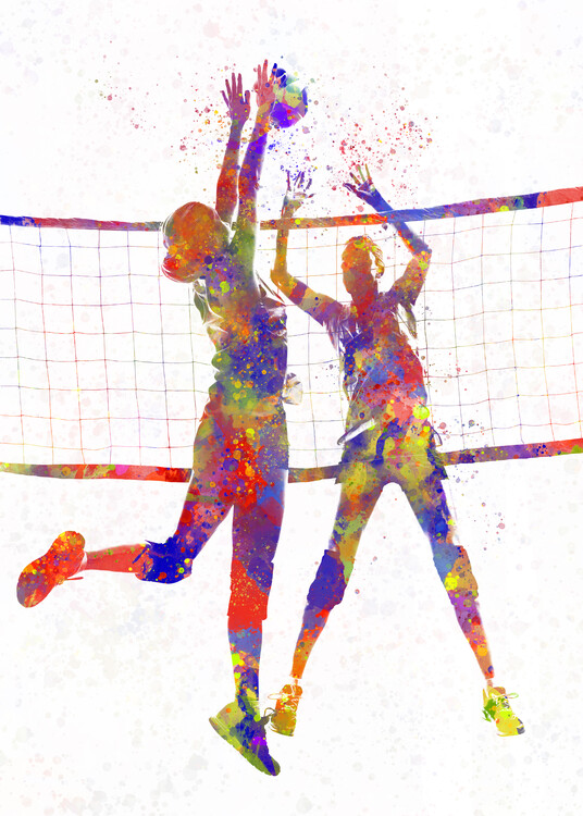 Illustration Watercolor volleyball player