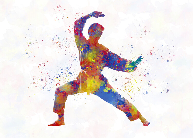 Illustration watercolor karate