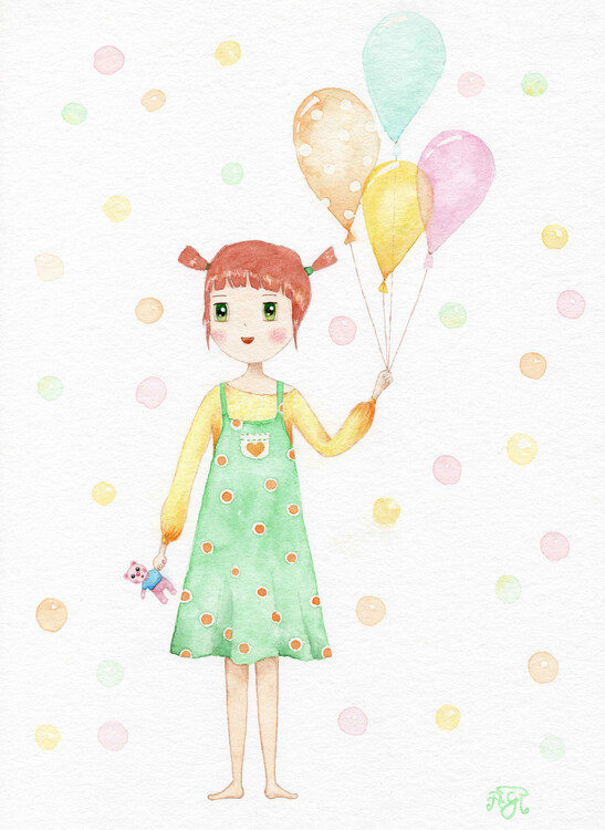 Kuva Girl with balloons