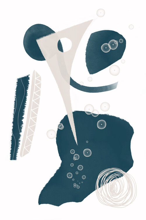 Ilustração Abstract inky shapes no. 5 - Underwater