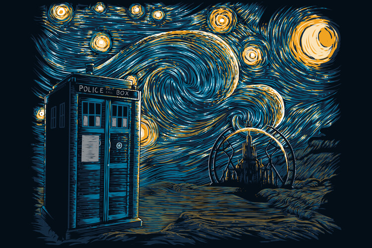 TARDIS Doctor Who Art Drawing Print Illustration 