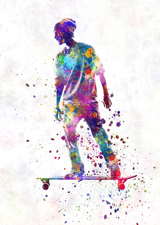 Art Poster watercolor skater