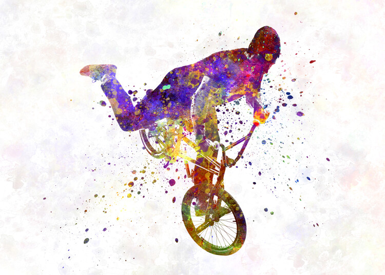 Mountain Bike Downhill II print by nobelart