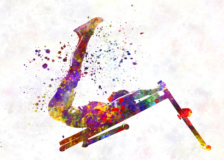 Obraz na plátně Watercolor gymnastics exercise