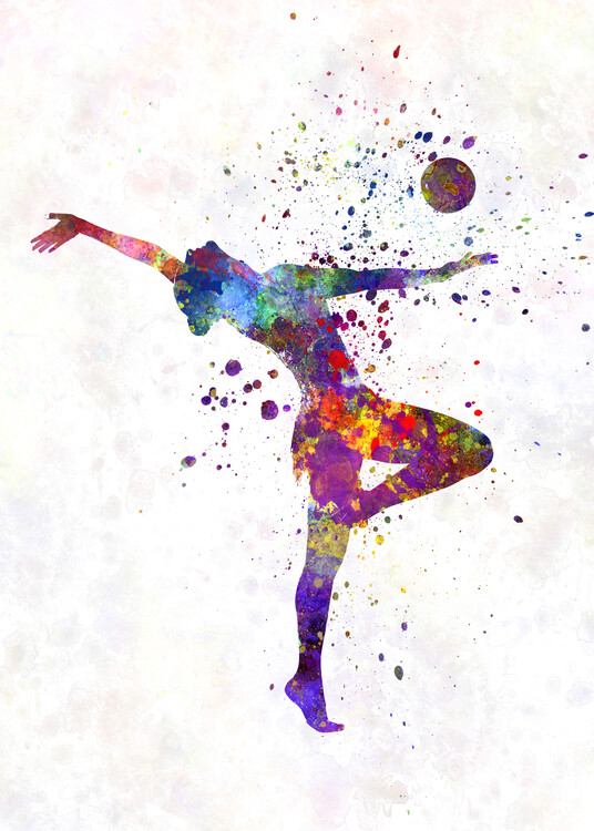 Wall Art Print Watercolor rhythmic gymnastics exercise | Gifts ...