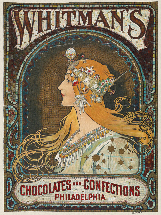 Fine Art Print Whitman's Chocolates & Confections (Vintage Art Nouveau) - Alfons Mucha