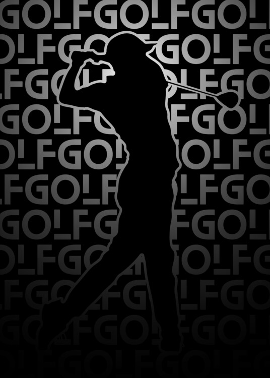 Illustration Golf Black and White Silhouette