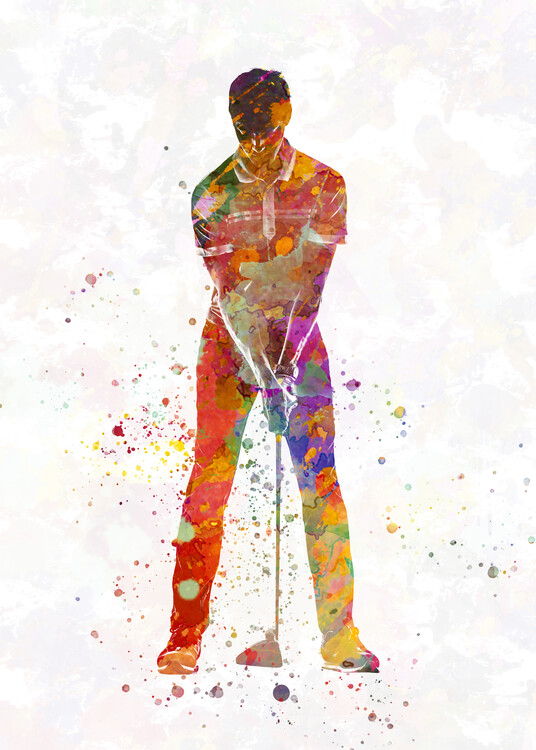 Illustration Golf player in watercolor