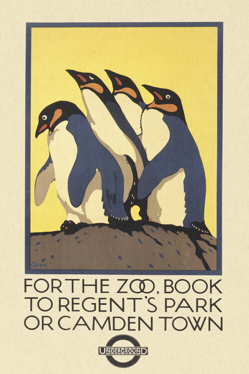 Vintage London Zoo Poster Penguins) Reproductions of famous paintings for your wall