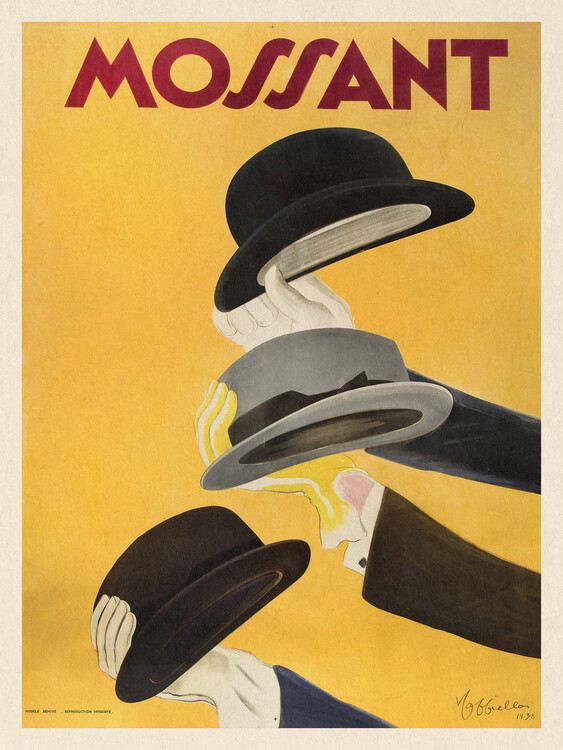 Reprodução do quadro Mossant (Vintage Hat Ad) - Leonetto Cappiello