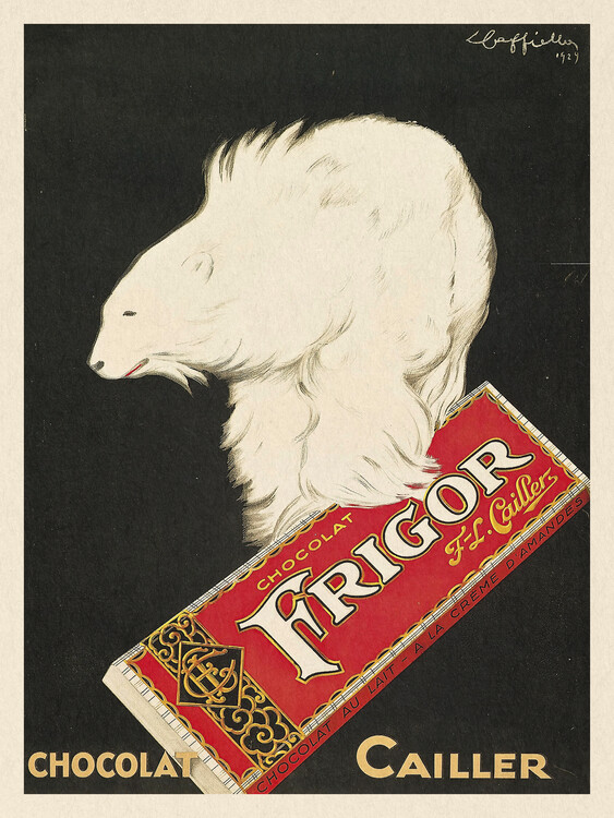 Reprodução do quadro Frigor, Chocolat Cailler with a Polar Bear (Vintage Chocolate Ad) - Leonetto Cappiello