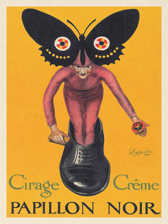 Canvas Print Papillon Noir (Vintage Butterfly) - Leonetto Cappiello