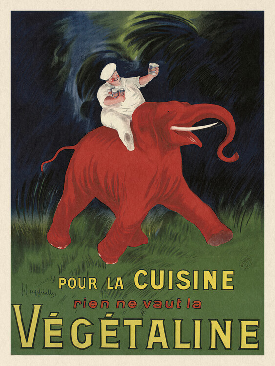 Canvas Print Végétaline (Vintage Ad Ft. Elephant) - Leonetto Cappiello