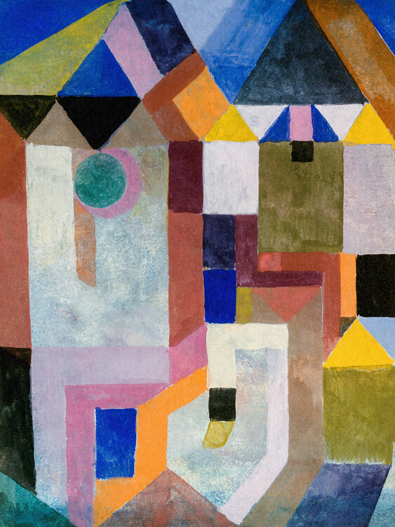 Reprodução do quadro Colourful Architecture - Paul Klee
