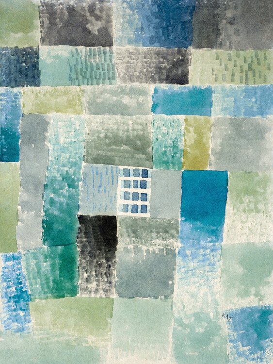 Reprodução do quadro First House - Paul Klee