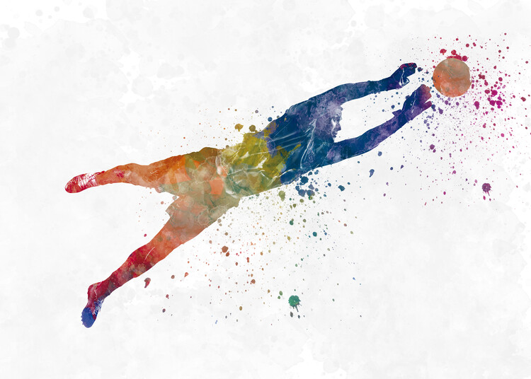 Poster, affiche Handball player, watercolor image, Cadeaux et merch