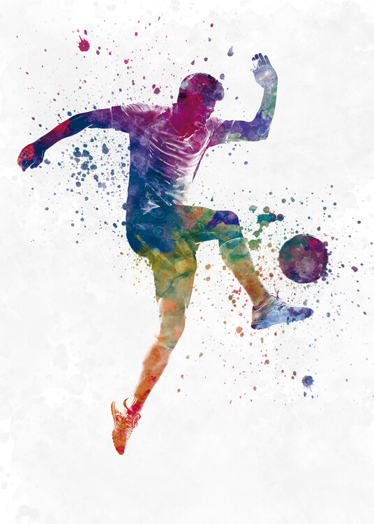 Umjetnički plakat Soccer player in watercolor