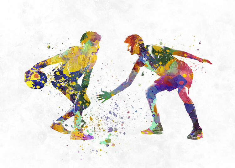 Basketball - Colour Splash Poster, Affiche | All poster chez Europosters