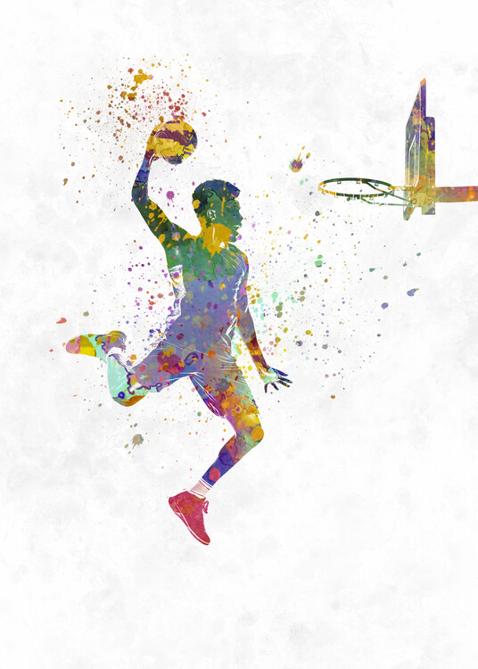 Basketball - Colour Splash Poster, Affiche | All poster chez Europosters