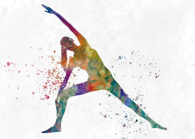 Illustration Watercolor yoga exercise