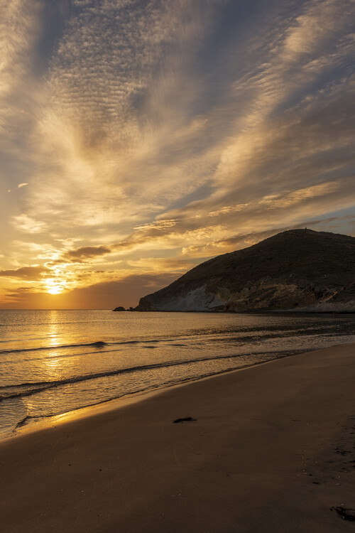 Canvas Print A beautiful sunrise at the Genoveses beach, Almeria